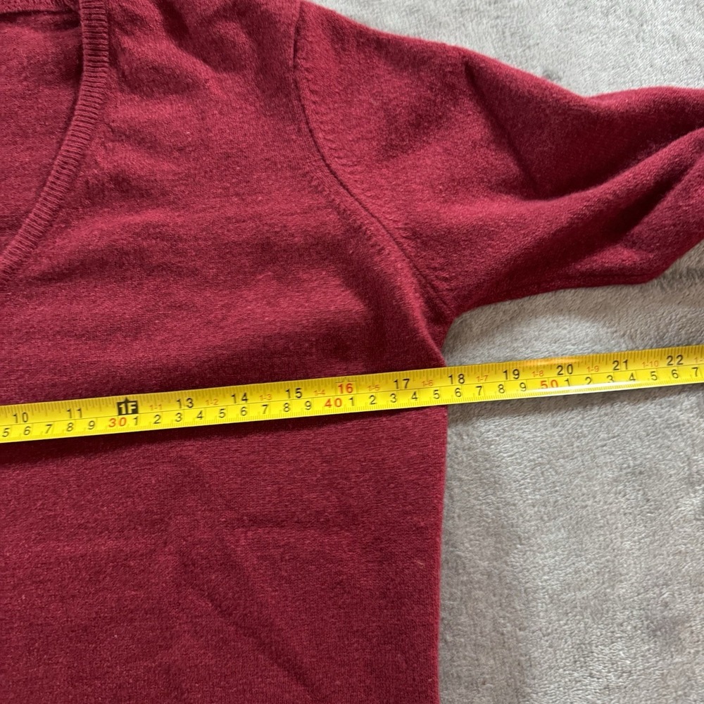 Vintage Jacques de Loux 100% Cashmere Sweater Red V Neck NWT Womens L Mens S USA - Picture 11 of 16